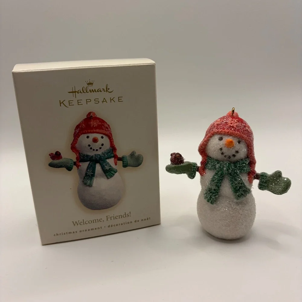 Hallmark Keepsake 2007 Welcome Friends Snowman Christmas Ornament Linda Sickman